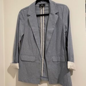 Blue White Striped Blazer
